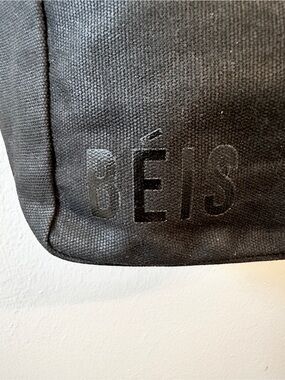 BEIS Black Coated Canvas Waterproof Inside Crossbody Bag -